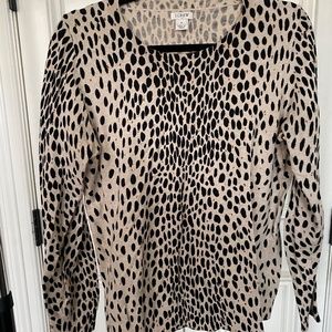 J Crew Animal Print Teddie Sweater